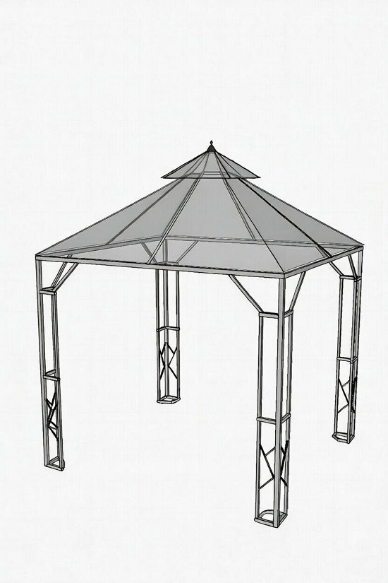Пример эскиза металлической беседки