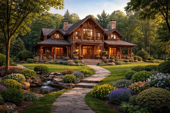 Деревянный дом на участке