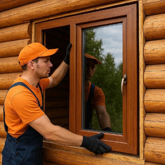 Монтаж окна в деревянном доме