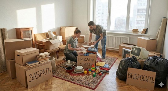 Сортировка вещей перед переездом