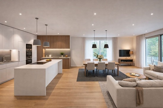 Пример схемы зонирования помещения с открытым пространства