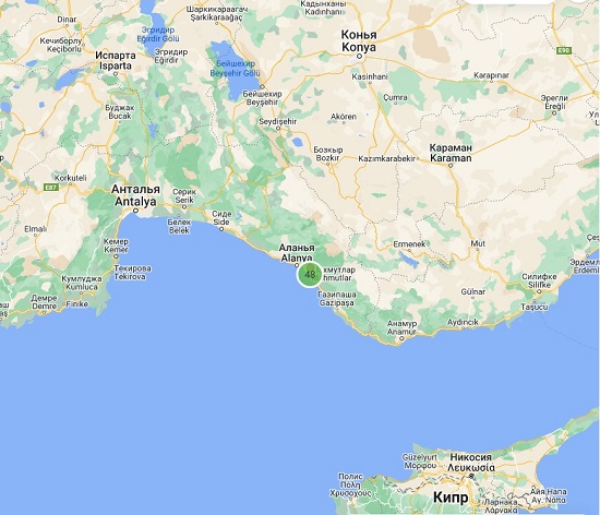 Алания на карте