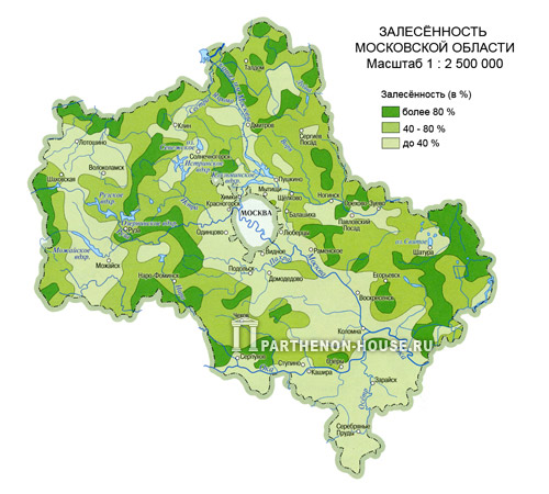 Залесенность Московской области
