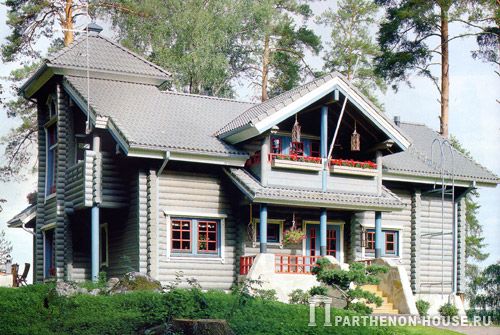 финский дом из оцилиндрованного бревна
