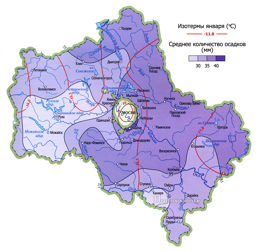 Карта глубин воды в московской