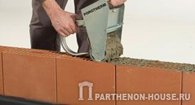 кладка кирпичных блоков POROTHERM (Поротерм)