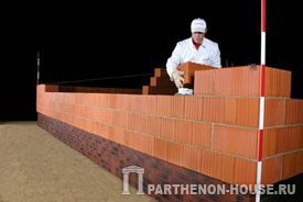 кладка кирпичных блоков POROTHERM (Поротерм)