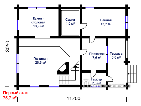 1 этаж Проект дома ДГ 124-9