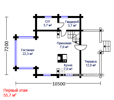 1 этаж Проект дома ДГ 87-1