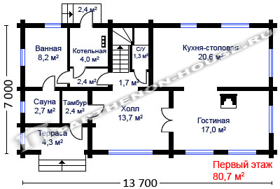 1 этаж Проект дома ДГ 160-1