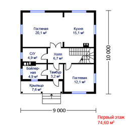 1 этаж дома ПА-133Д