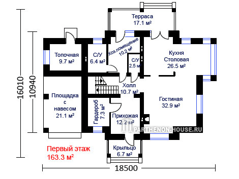 1 этаж Проект дома КГ 232-6