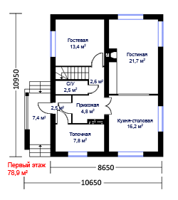 Первый этаж дома ЯГ 143-6