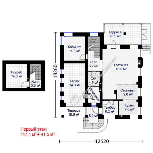 1 этаж дома ПА-233К