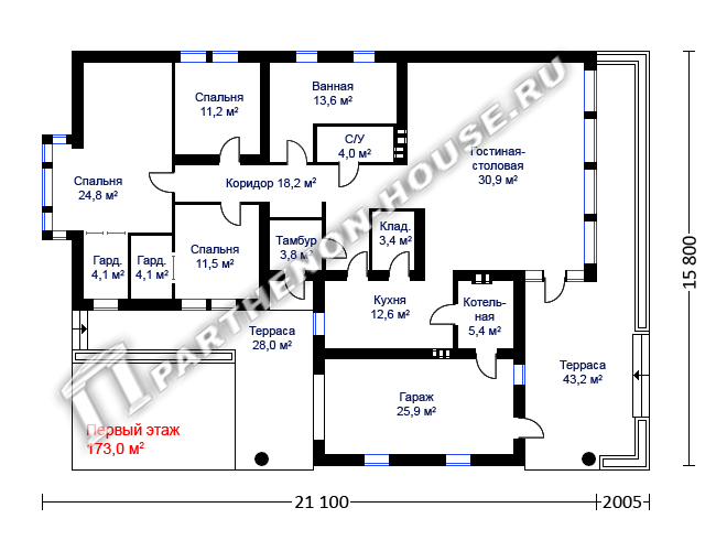 планировки дома проекта ПА-1730Г