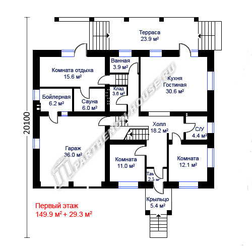 1 этаж дома ПА-395М