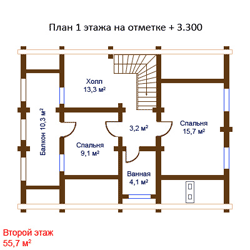 Мансарда проекта дома ОЦБ 171-0