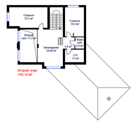 Кликните 
для увеличения-Второй этаж дома ИДК-262