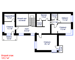 Второй этаж проекта дома КП 

252-74