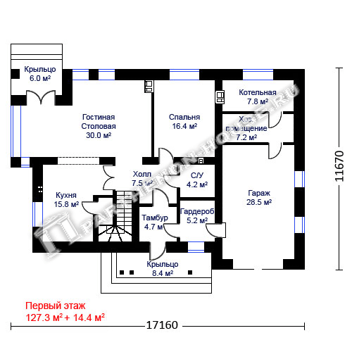 1 этаж дома ПА-211М
