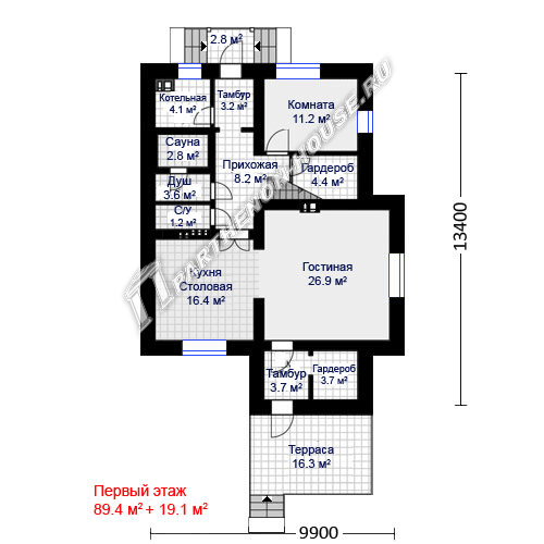 1 этаж дома ПА-163Т