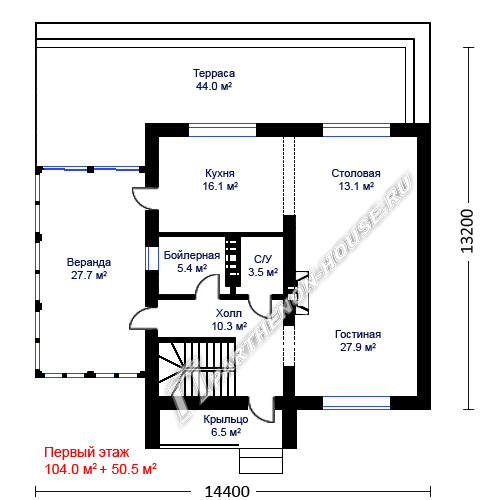 1 этаж дома ПА-154М
