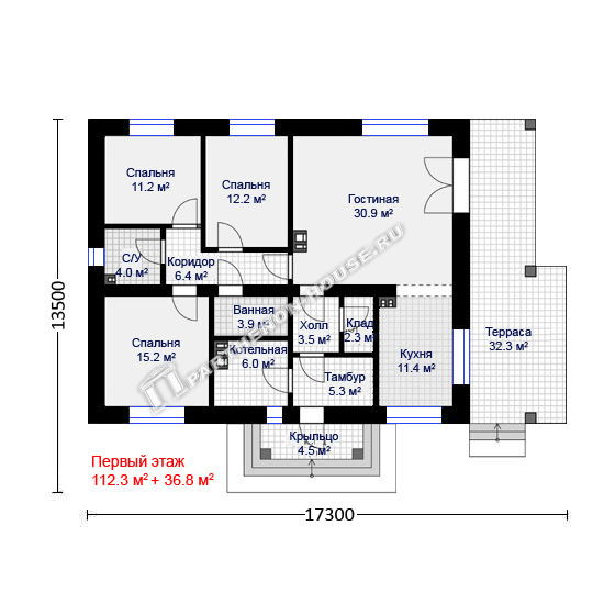 1 этаж дома ПА-117М
