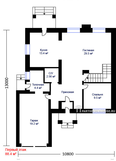 1 этаж проекта дома КИ 163-6