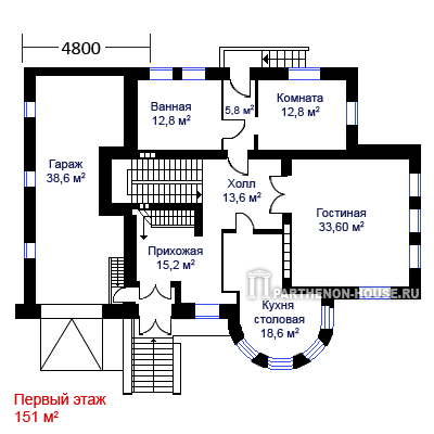 1 этаж Проект дома КА 569-52