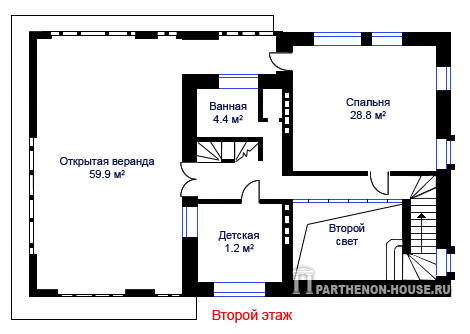 2 этаж проекта дома  ЯА 305-71