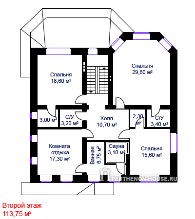 2 этаж Проект дома ЯА 190-49