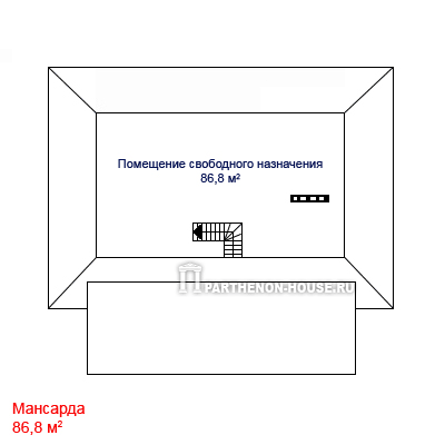 Мансарда проекта дома КА 124-6
