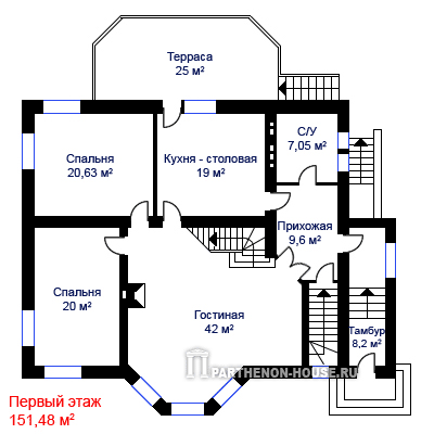1 этаж Проект дома КА 361-8