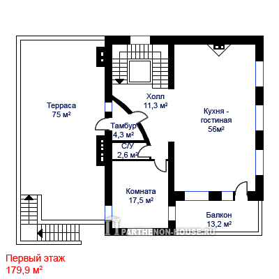 1 этаж Проект дома КА 385-8