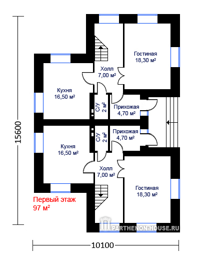 1 этаж Проект дома КА 196-10