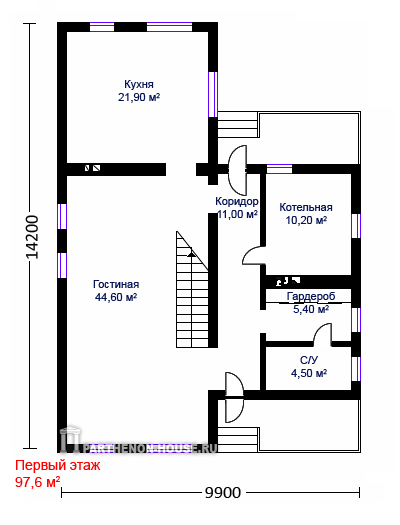 1 этаж Проект дома ЯА 190-1