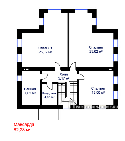 Мансарда проекта дома ЯА 176-40