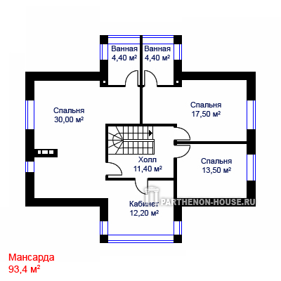Мансарда проекта дома ЯА 181-60