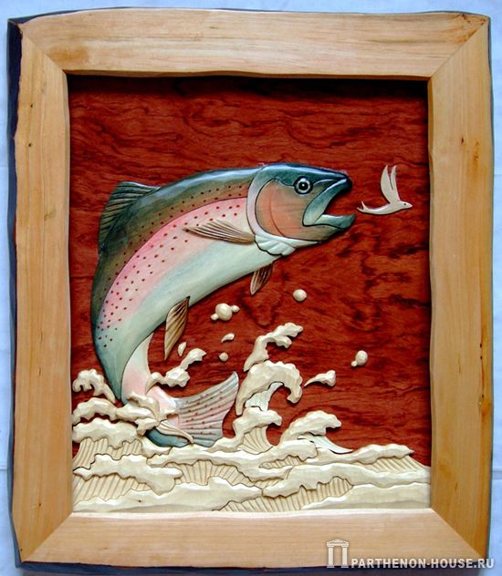 Интарсия. Картина из дерева – рыба.