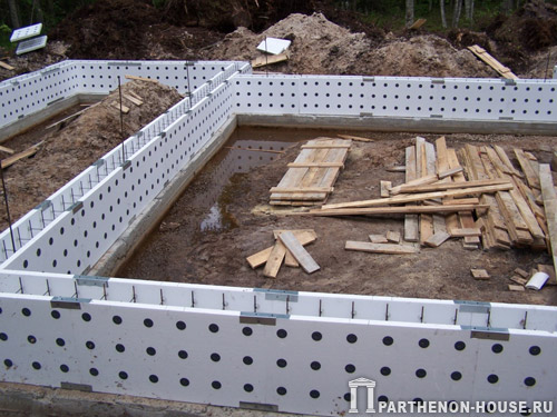 Фундамент из несъемной опалубки