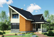 проект современного дома из деревянного бруса