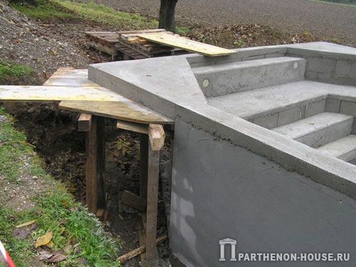 Строительство бетонного бассейна. Площадки бассейна.